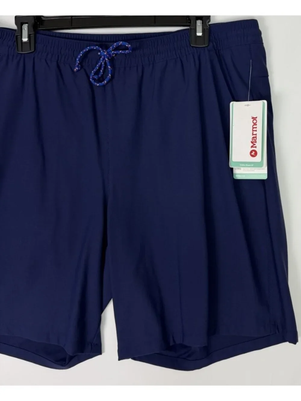 Marmot Mens XL Elche Short 8 Inseam Navy Elastic Waist Nylon Stretch Shorts